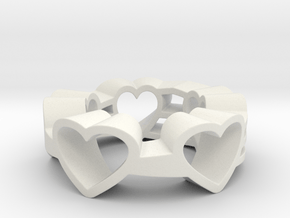 Love Lines Ring in White Natural Versatile Plastic: 6 / 51.5