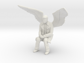 Castiel Sitting in White Natural Versatile Plastic: Small