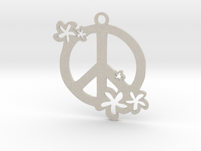 Peace Flowers Pendant in Natural Sandstone