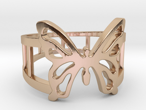 Butterfly Ring in 14k Rose Gold Plated Brass