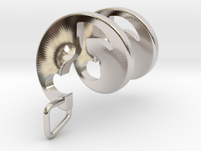 Quaver Note Spiral in Rhodium Plated Brass