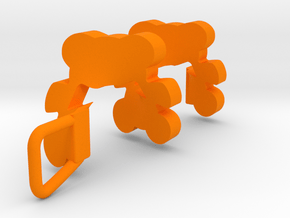 Spiral Teddy Bear with Bow Tie Pendant in Orange Processed Versatile Plastic