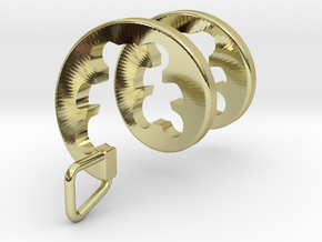 Teddy Bear Spiral Pendant   in 18k Gold Plated Brass