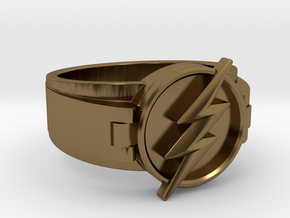 V2 Flash Ring Size 10.5, 20.20 mm in Polished Bronze