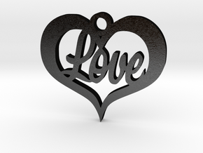 Love Heart  in Matte Black Steel