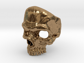 US Size 9 Skull Ring in Natural Brass