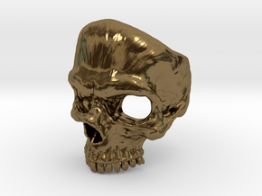 US Size 9 Skull Ring in Polished Bronze