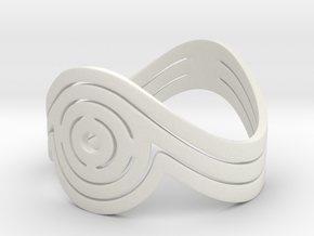 Concentric Ring Size 6 in White Natural Versatile Plastic