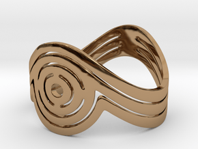 Concentric Ring Size 6 in Polished Brass