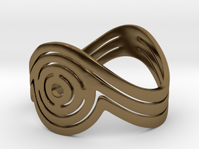 Concentric Ring Size 6 in Polished Bronze