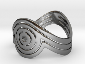 Concentric Ring Size 6 in Fine Detail Polished Silver