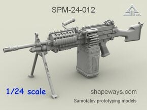 1/24 SPM-24-012 m249 MK48mod0 7,62mm machine gun in Clear Ultra Fine Detail Plastic