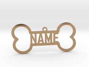 Your Name Bone Pendant in Polished Brass