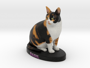 Custome Cat Figurine - Basil in Full Color Sandstone
