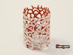 Coraline Tealight White/Red Sandstone in Full Color Sandstone