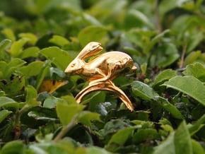 Running Rabbit Ring - Anticipation, Size7 in 14k Gold Plated Brass