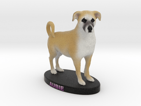 Custom Dog Figurine - Aubie in Full Color Sandstone