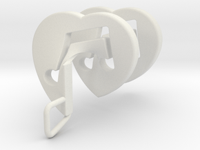 Beam Note Heart Spiral Pendant in White Natural Versatile Plastic