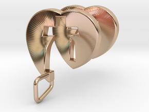 Heart Cross Spiral Pendant in 14k Rose Gold