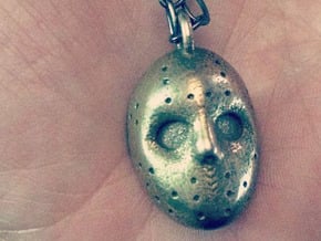 Jason Voorhees Friday the Thirteenth Hockey Mask P in Polished Bronzed Silver Steel