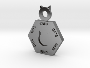 Cat Pendant in Fine Detail Polished Silver