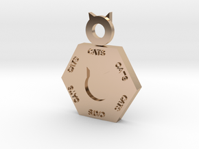 Cat Pendant in 14k Rose Gold Plated Brass
