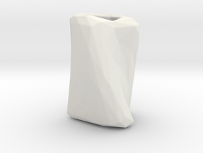 Crumpled Paper Vase  in White Natural Versatile Plastic