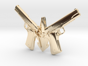 1911 pendant -colt  in 14k Gold Plated Brass