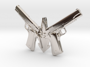 1911 pendant -colt  in Rhodium Plated Brass