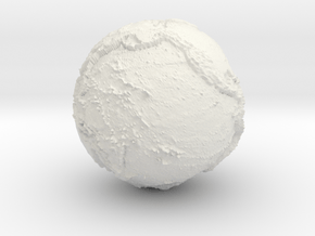 EARTH - 2" diameter hollow world globe in White Natural Versatile Plastic