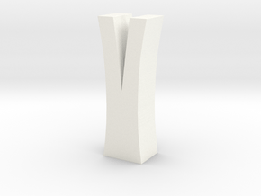 Split Log Vase in White Processed Versatile Plastic
