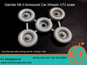 Daimler Mk II Tires 1/72 scale SWFUD-72-006 in Tan Fine Detail Plastic