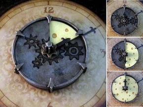 Cheese Wheel Clock (rotating) - Mice & Mystics in White Natural Versatile Plastic
