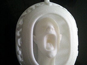 Scream Pendant in White Natural Versatile Plastic