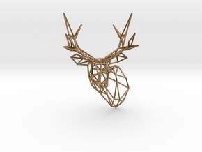 Small Stag Head 75mm Facing Left 1:12 Scale in Natural Brass
