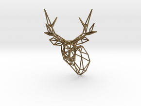 Small Stag Head 75mm Facing Left 1:12 Scale in Natural Bronze