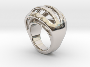 RING CRAZY 25 - ITALIAN SIZE 25  in Rhodium Plated Brass