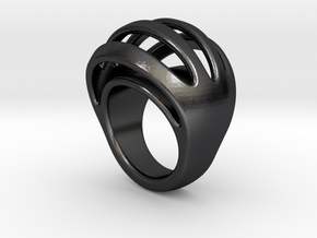 RING CRAZY 25 - ITALIAN SIZE 25  in Polished and Bronzed Black Steel