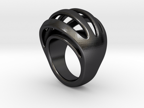 RING CRAZY 26 - ITALIAN SIZE 26  in Polished and Bronzed Black Steel