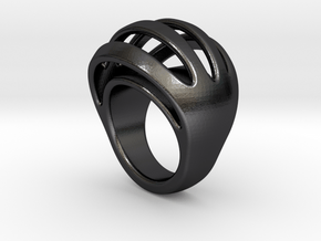 RING CRAZY 28 - ITALIAN SIZE 28  in Polished and Bronzed Black Steel