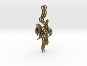 Abstract Hanger Earrings #2 in Polished Bronze