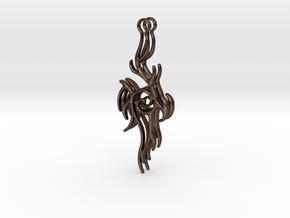 Abstract Hanger Earrings #2 in Polished Bronze Steel