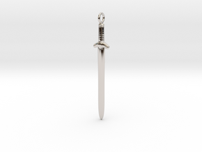 Sword in Rhodium Plated Brass