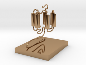 GPCR(3D With Stand) in Polished Brass