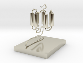GPCR(3D With Stand) in 14k White Gold
