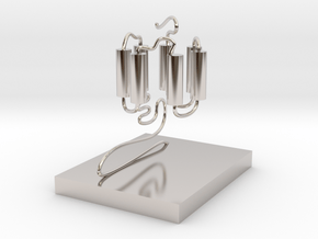 GPCR(3D With Stand) in Rhodium Plated Brass