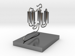 GPCR(3D With Stand) in Fine Detail Polished Silver