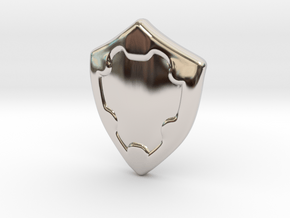 Shield in Rhodium Plated Brass