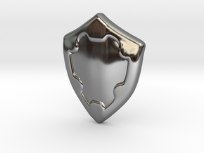 Shield in Fine Detail Polished Silver