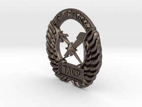 4 inch Fat Tacp Crest in Polished Bronzed Silver Steel